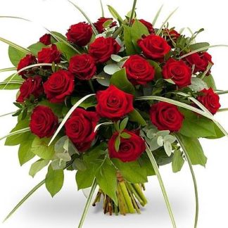 25 red roses with greenery | Flower Delivery Dmitrov